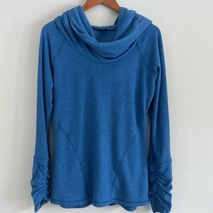 KUHL blue cowl neck pullover shirt hoodie. Size medium